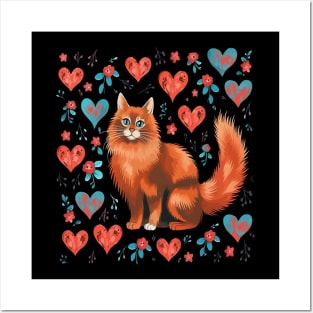 Somali Cat Valentine Day Posters and Art